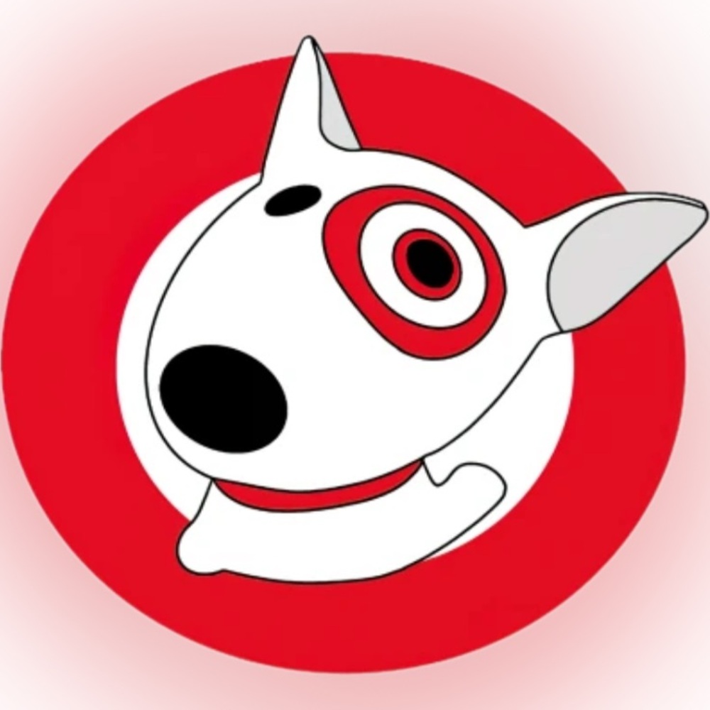Target Bullseye Dog Sticker in Red and White